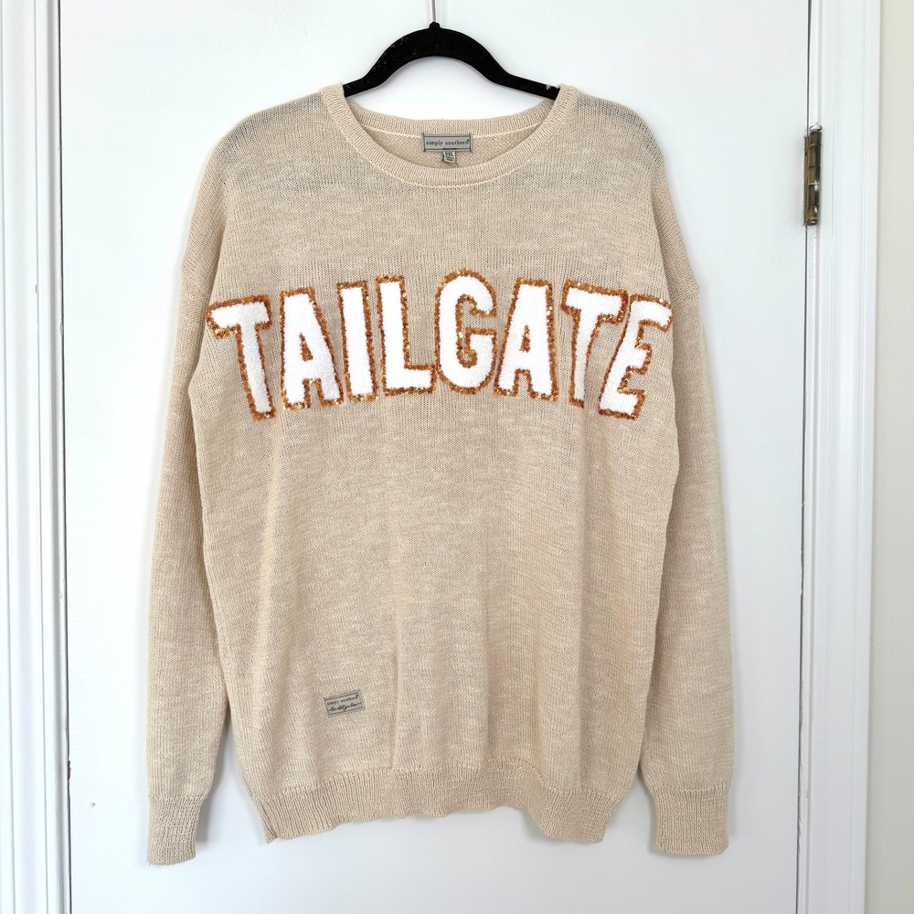Simply Southern Tailgate Football Everyday Long Sleeve Sweater XXL NEW